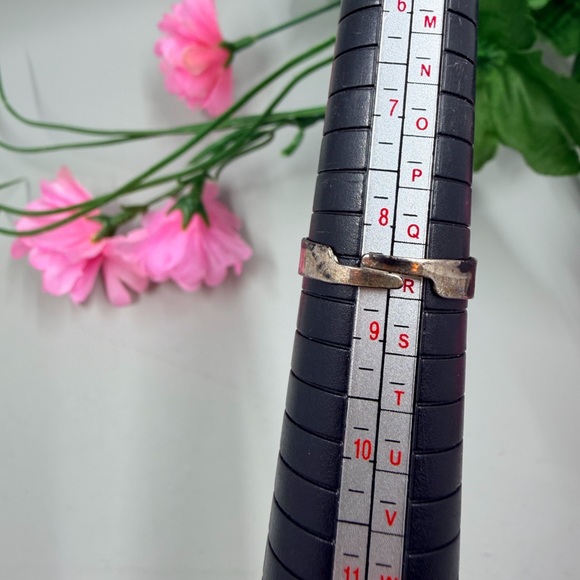 Peachy Pink / Orange Genuine Crystal Cocktail Statement Ring with Marcasite - Picture 5 of 5